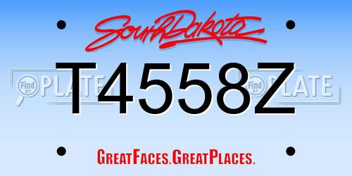 T4558Z South Dakota License Plate