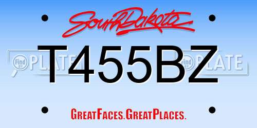 T455BZ South Dakota License Plate