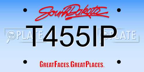 T455IP South Dakota License Plate