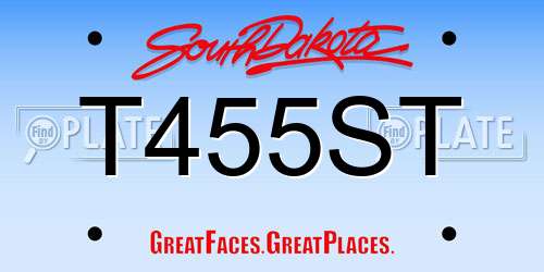 T455ST South Dakota License Plate