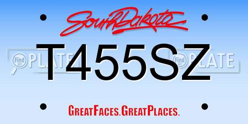 T455SZ South Dakota License Plate