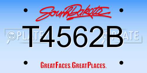 T4562B South Dakota License Plate