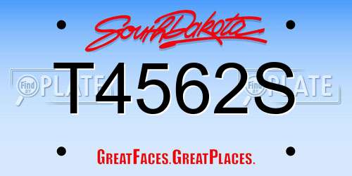 T4562S South Dakota License Plate
