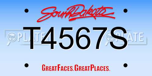 T4567S South Dakota License Plate