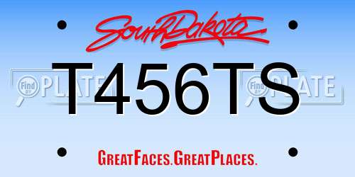 T456TS South Dakota License Plate