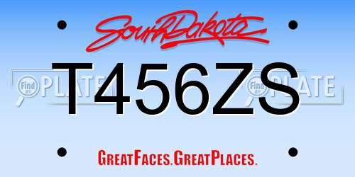 T456ZS South Dakota License Plate