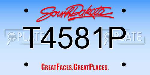 T4581P South Dakota License Plate