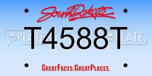 T4588T South Dakota License Plate