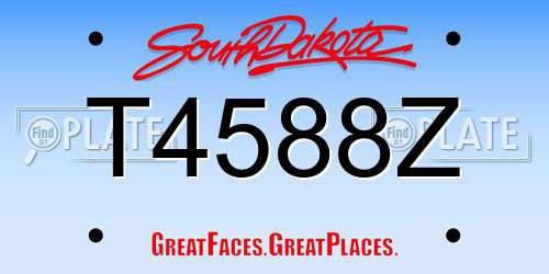T4588Z South Dakota License Plate