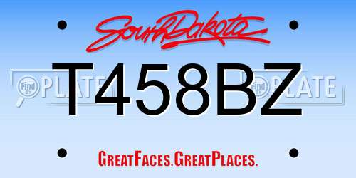 T458BZ South Dakota License Plate