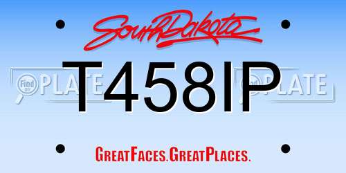 T458IP South Dakota License Plate