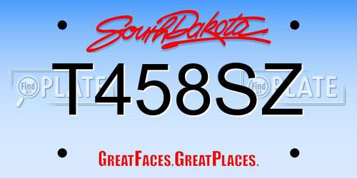 T458SZ South Dakota License Plate