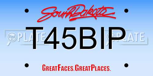 T45BIP South Dakota License Plate