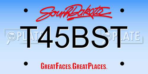 T45BST South Dakota License Plate