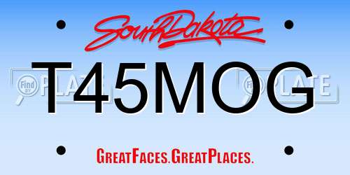 T45MOG South Dakota License Plate