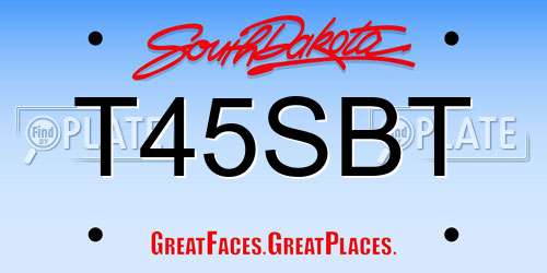 T45SBT South Dakota License Plate