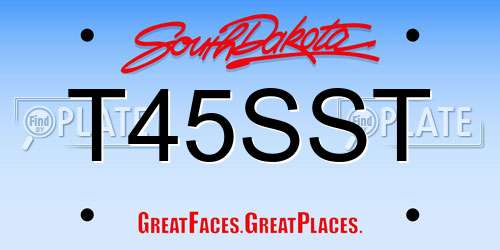 T45SST South Dakota License Plate