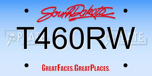 T460RW South Dakota License Plate