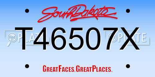 T46507X South Dakota License Plate