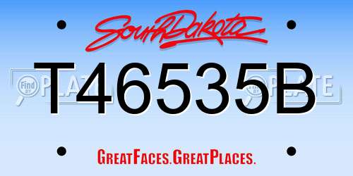 T46535B South Dakota License Plate