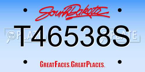 T46538S South Dakota License Plate