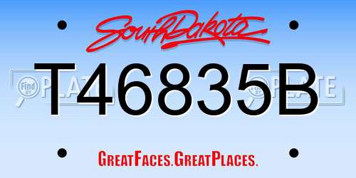 T46835B South Dakota License Plate