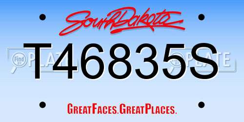 T46835S South Dakota License Plate