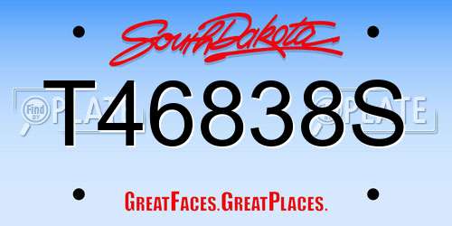 T46838S South Dakota License Plate