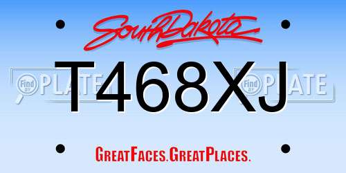 T468XJ South Dakota License Plate