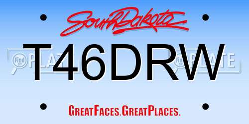 T46DRW South Dakota License Plate
