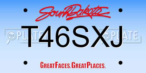 T46SXJ South Dakota License Plate