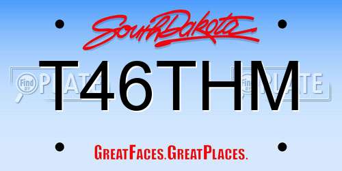 T46THM South Dakota License Plate