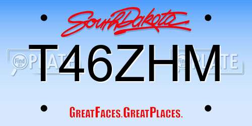 T46ZHM South Dakota License Plate