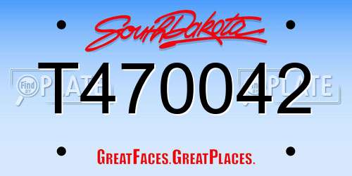 T470042 South Dakota License Plate