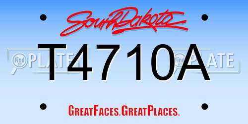 T4710A South Dakota License Plate