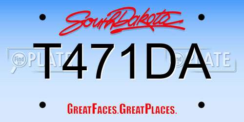 T471DA South Dakota License Plate