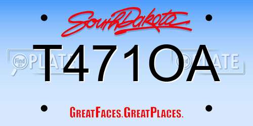 T471OA South Dakota License Plate