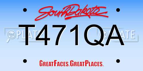 T471QA South Dakota License Plate