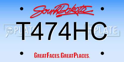T474HC South Dakota License Plate