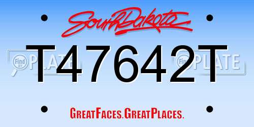 T47642T South Dakota License Plate