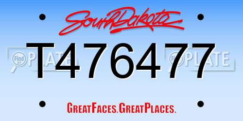 T476477 South Dakota License Plate