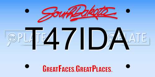 T47IDA South Dakota License Plate