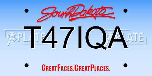 T47IQA South Dakota License Plate