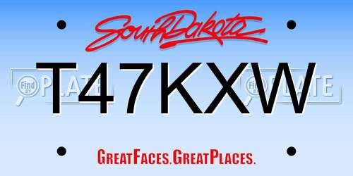 T47KXW South Dakota License Plate
