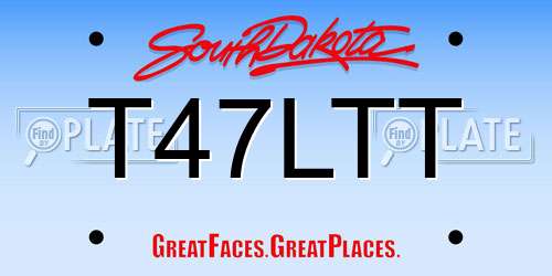 T47LTT South Dakota License Plate
