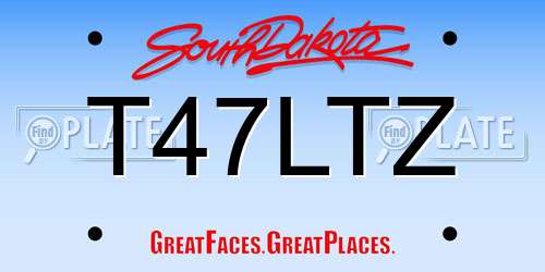 T47LTZ South Dakota License Plate