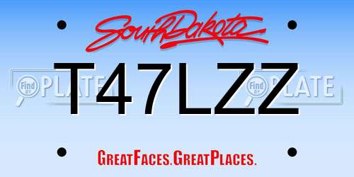 T47LZZ South Dakota License Plate