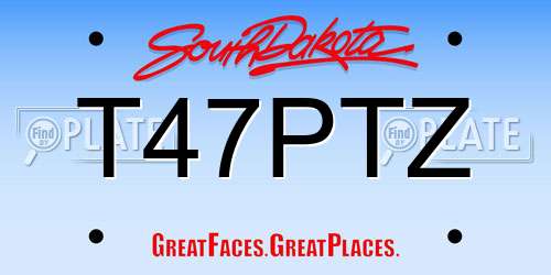 T47PTZ South Dakota License Plate