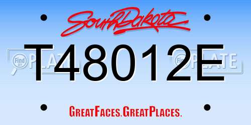 T48012E South Dakota License Plate