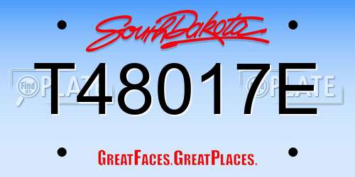 T48017E South Dakota License Plate